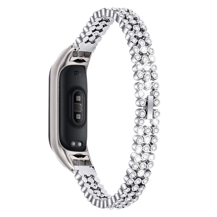 Diamond-studded Stainless Steel Replacement Wrist Strap, For Xiaomi Mi Band 3 / 4, For Xiaomi Mi Band 5