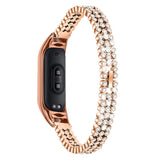 Diamond-studded Stainless Steel Replacement Wrist Strap, For Xiaomi Mi Band 3 / 4, For Xiaomi Mi Band 5