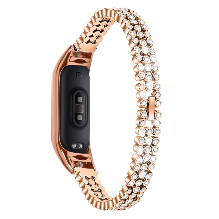 Diamond-studded Stainless Steel Replacement Wrist Strap, For Xiaomi Mi Band 3 / 4, For Xiaomi Mi Band 5