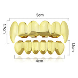 Real Gold Electroplating Halloween Decoration Denture And Tusk Suit COS Props