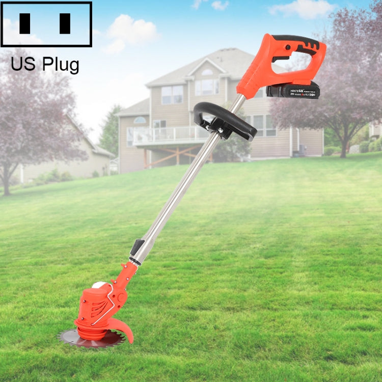 21V Portable Rechargeable Electric Lawn Mower Weeder, EU Plug, US Plug US Plug Red