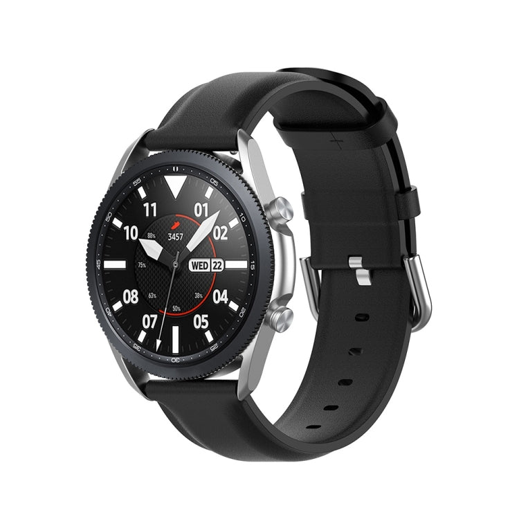 Round Tail Leather Strap, Size: Free Size 22mm, For Galaxy Watch 3 45mm