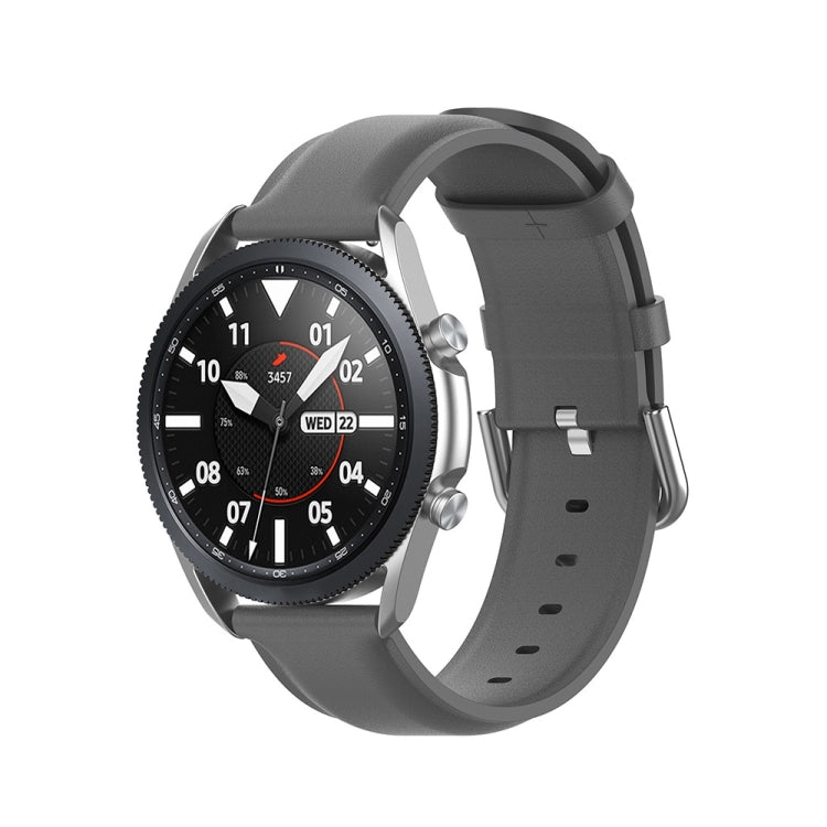 Round Tail Leather Strap, Size: Free Size 22mm, For Galaxy Watch 3 45mm