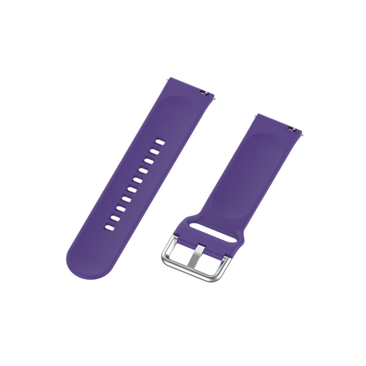 Silicone Solid Color Silver Buckle Strap, Size: 22mm, For Xiaomi Haylou Solar LS05