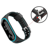 For Xiaomi Mi Band 4 / 3 Silicone Two-color Thread Replacement Strap Watchband, Bamboo Joint Texture