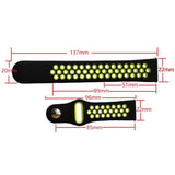 For Smasung Gear S4 Active 22mm Two-color Silicone Replacement Strap Watchband