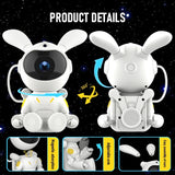 G002 Space Rabbit Starry Sky Projection Lamp Bluetooth Speaker 2 in 1 Laser Light, G002 Bluetooth