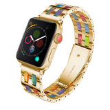 Stainless Steel + Resin Watch Wrist Strap, For Apple Watch 5 & 4 44mm / 3 & 2 & 1 42mm, For Apple Watch Series 8&7 41mm / SE 2&6&SE&5&4 40mm / 3&2&1 38mm, For Apple Watch Series 7 41mm / 6 & SE & 5 & 4 40mm / 3 & 2 & 1 38mm