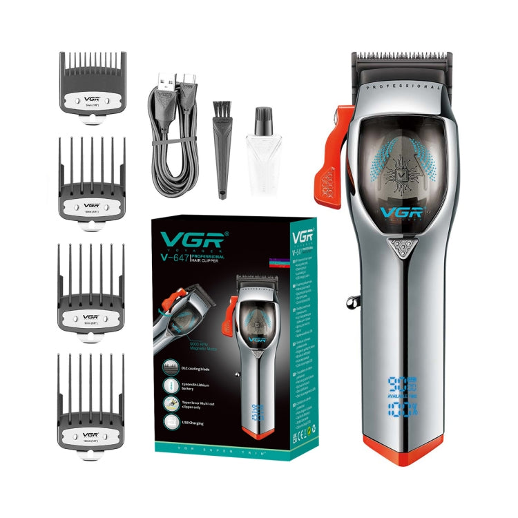 VGR V-647 5W USB LED Digital Display Magnetic Motor Electric Hair Clipper