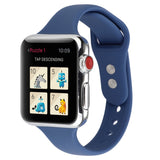 Thin Silicone Double Buckle Replacement Wrist Strap, For Apple Watch 5 & 4 44mm / 3 & 2 & 1 42mm