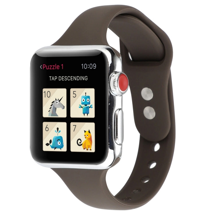 Thin Silicone Double Buckle Replacement Wrist Strap, For Apple Watch 5 & 4 44mm / 3 & 2 & 1 42mm