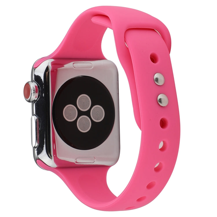 Thin Silicone Double Buckle Replacement Wrist Strap, For Apple Watch 5 & 4 44mm / 3 & 2 & 1 42mm