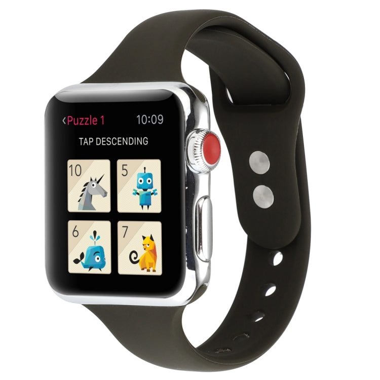 Thin Silicone Double Buckle Replacement Wrist Strap, For Apple Watch 5 & 4 44mm / 3 & 2 & 1 42mm