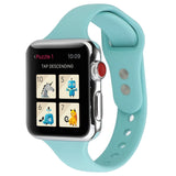 Thin Silicone Double Buckle Replacement Wrist Strap, For Apple Watch 5 & 4 44mm / 3 & 2 & 1 42mm