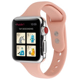 Thin Silicone Double Buckle Replacement Wrist Strap, For Apple Watch 5 & 4 44mm / 3 & 2 & 1 42mm
