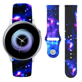 20mm Reverse Buckle Printed Silicone Strap, For Samsung Galaxy Active2