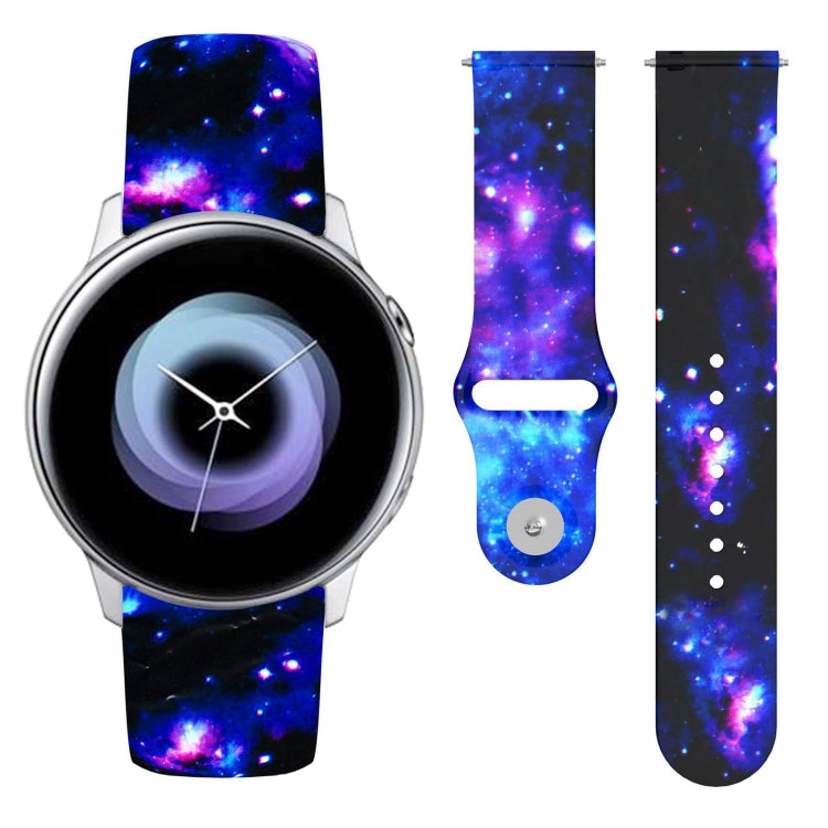 20mm Reverse Buckle Printed Silicone Strap, For Samsung Galaxy Active2