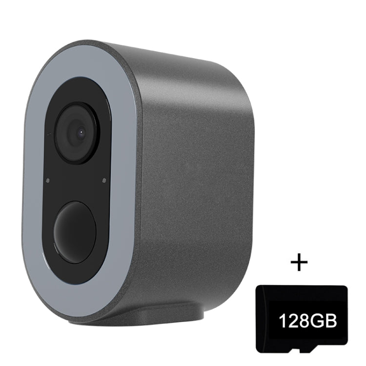 WiFi Tuya Smart Version HD Low Power Consumption Battery Camera, EU Plug, Without Memory, 32GB, 64GB, 128GB 128GB Grey