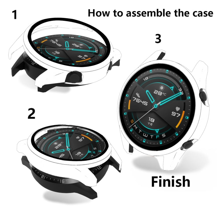 2 in 1 Tempered Glass Screen Protector + Fully Plating PC Case, For Huawei Watch GT2 42mm
