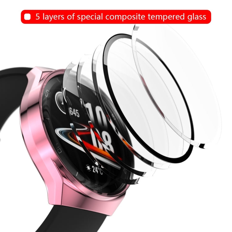 2 in 1 Tempered Glass Screen Protector + Fully Plating PC Case, For Huawei Watch GT2e