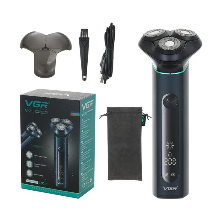 VGR V-310 Digital Display Three-blade IPX7 Electric Shaver, V-310