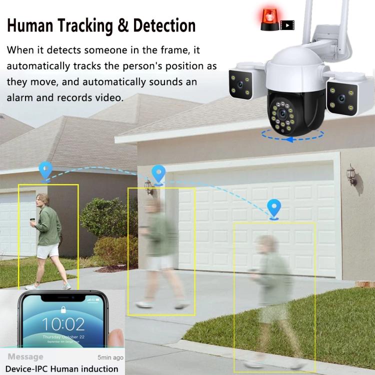 QX155 6MP Triple Camera WiFi Version Supports Humanoid Detection, EU Plug, US Plug, UK Plug, AU Plug