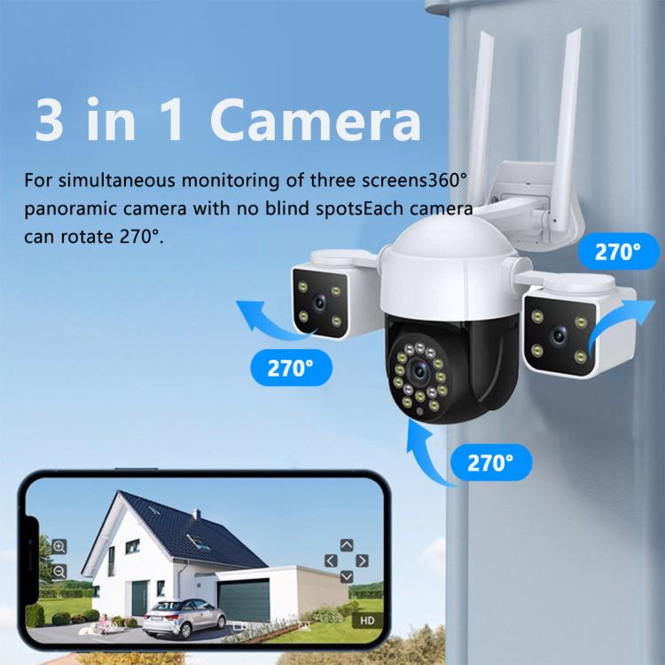 QX155 6MP Triple Camera WiFi Version Supports Humanoid Detection, EU Plug, US Plug, UK Plug, AU Plug
