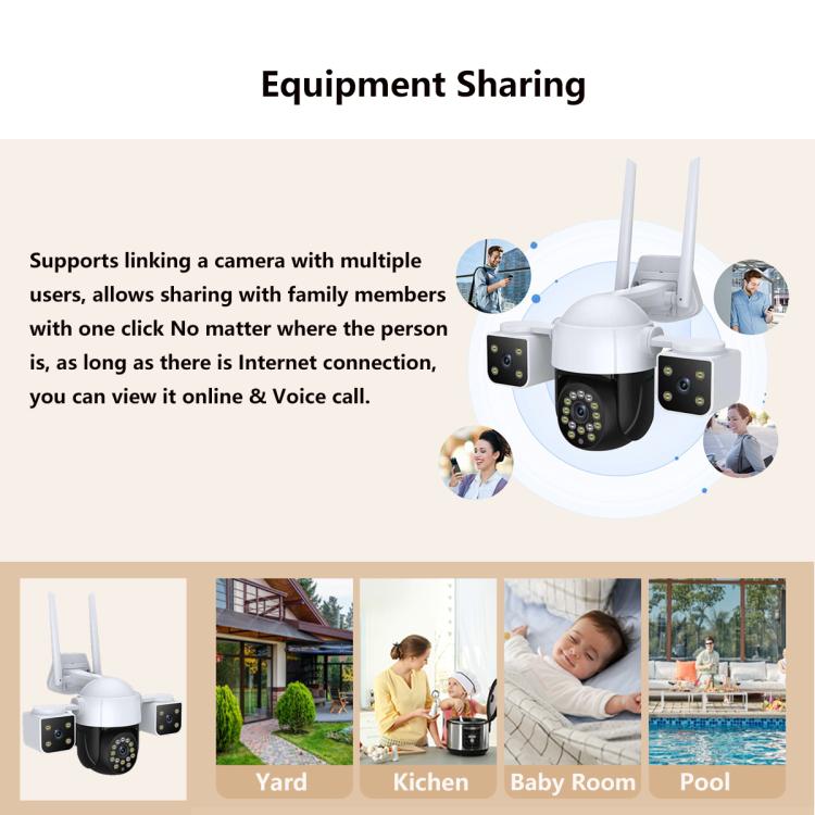 QX155 6MP Triple Camera WiFi Version Supports Humanoid Detection, EU Plug, US Plug, UK Plug, AU Plug