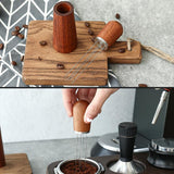 Solid Wood Stand Stainless Steel Coffee Loose Powder Needle