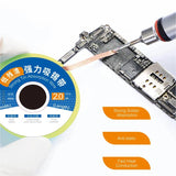 Strong Tin Absorption Wire, 1520(1.5mm x 2m), 2020(2.0mm x 2m), 2520(2.5mm x 2m), 3020(3.0mm x 2m), 3520(3.5mm x 2m)
