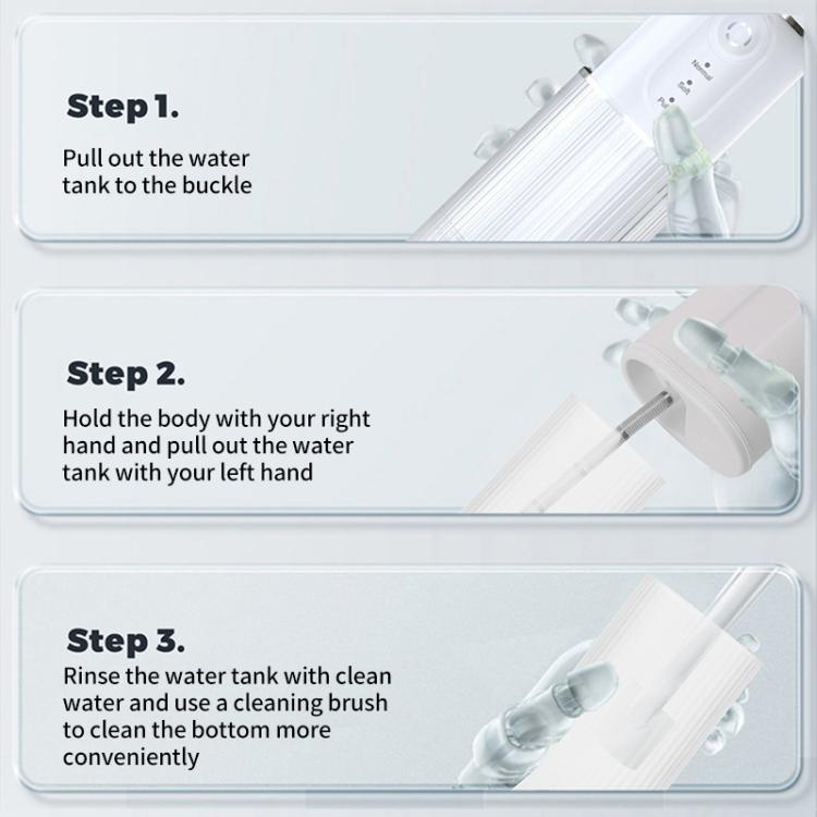 WF-B309 Retractable Electric Water Flosser Portable Oral Irrigator, 190ml Water Tank, WF-B309