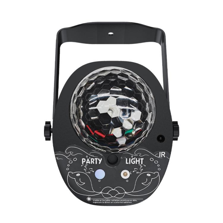 3-in-1 RGB Laser Light LED Stage Voice Control Magic Ball Lamp, No Remote Control, With Remote Control