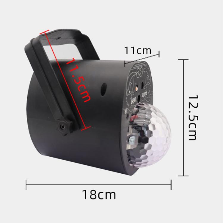3-in-1 RGB Laser Light LED Stage Voice Control Magic Ball Lamp, No Remote Control, With Remote Control