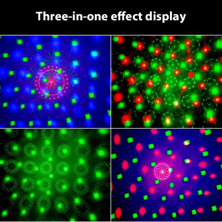 3-in-1 RGB Laser Light LED Stage Voice Control Magic Ball Lamp, No Remote Control, With Remote Control