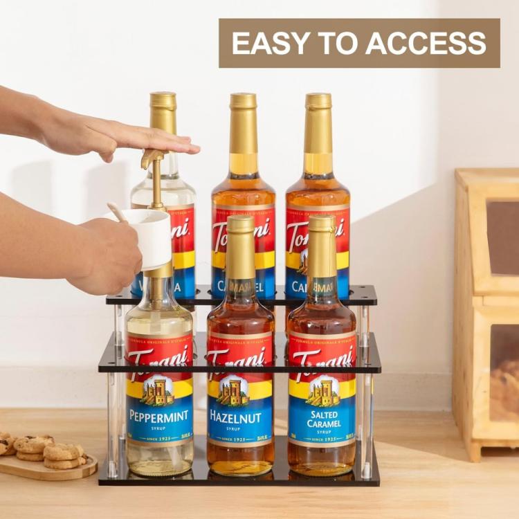 YX164 Acrylic 2 Tier Coffee Syrups Bottle Rack Organizer, YX164