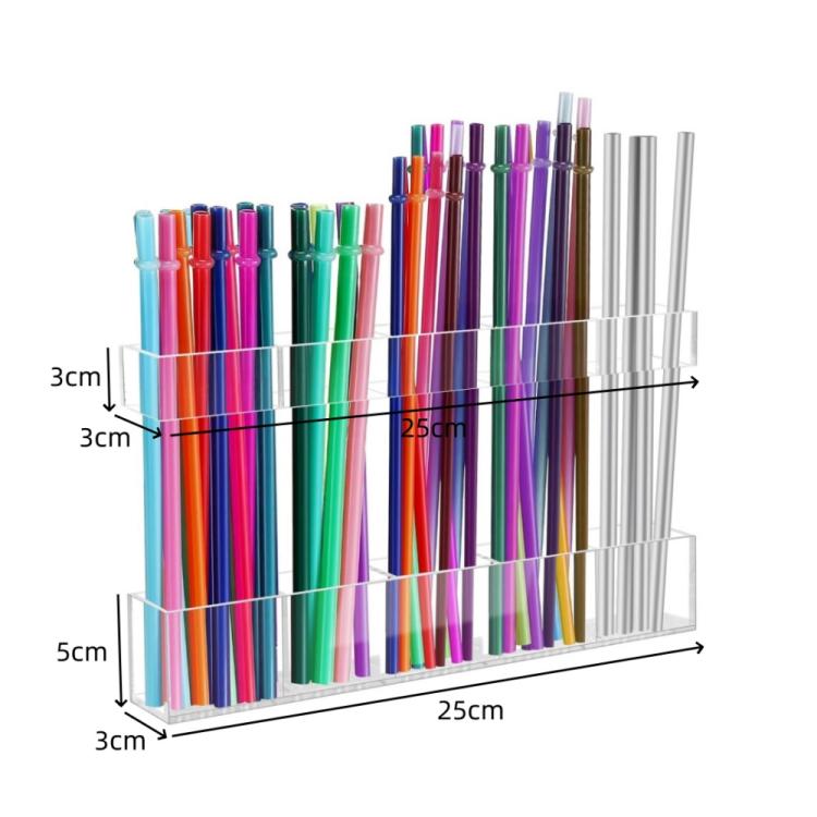 YX166 Acrylic Straw Wall Mount Bracket, with Double Sided Adhesion Stickers, YX166