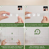 YX166 Acrylic Straw Wall Mount Bracket, with Double Sided Adhesion Stickers, YX166