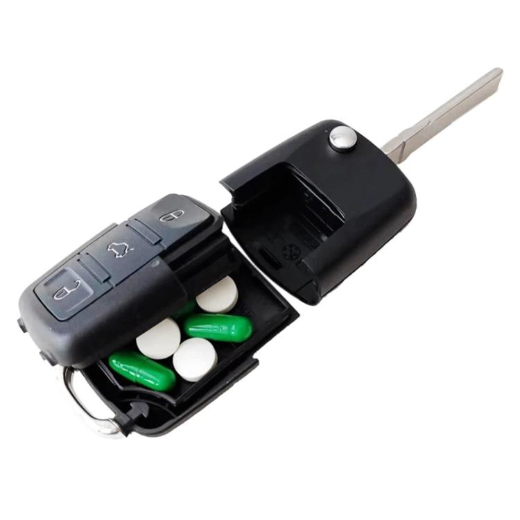 Simulation Car Key Storage Organizer Portable Capsule Pill Dispenser, Car Key