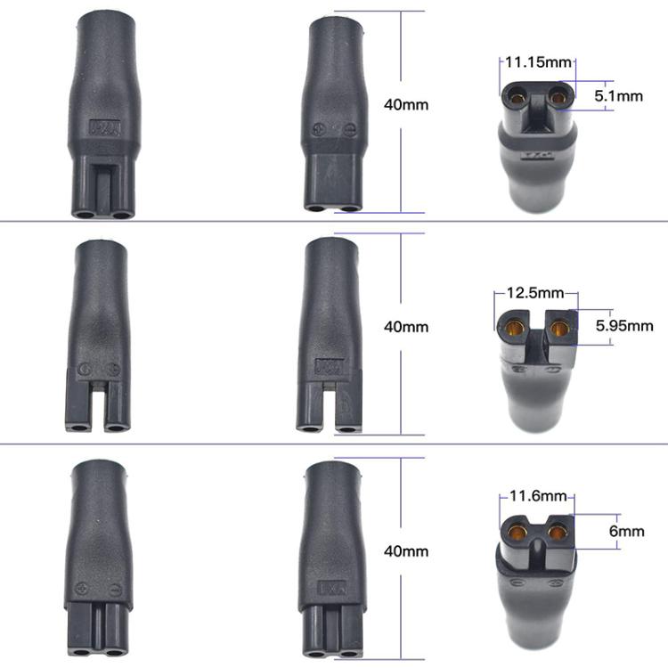 DC 5.5 x 2.1mm Female to Shaver Interface Charging Adapter Converter, 7pcs / Set, 8pcs / Set