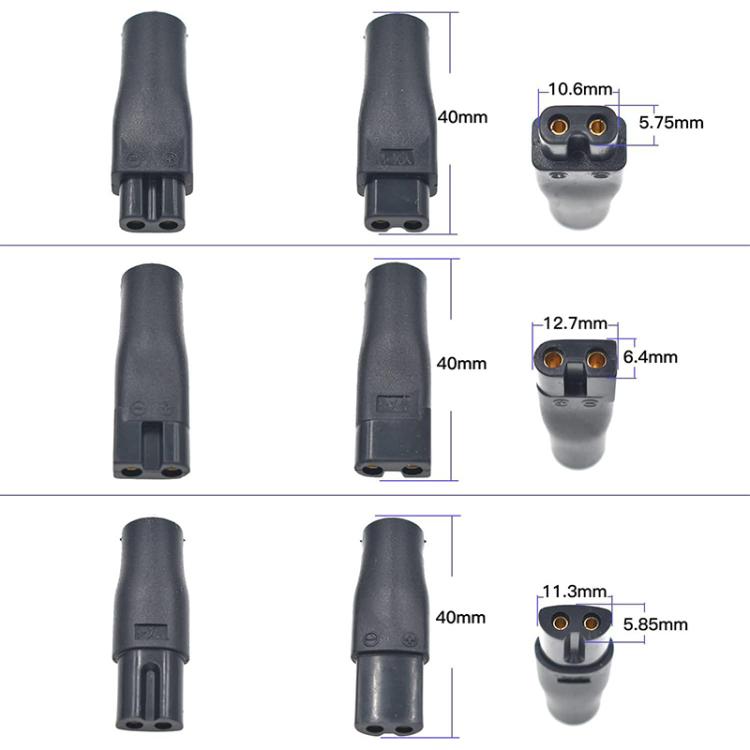 DC 5.5 x 2.1mm Female to Shaver Interface Charging Adapter Converter, 7pcs / Set, 8pcs / Set