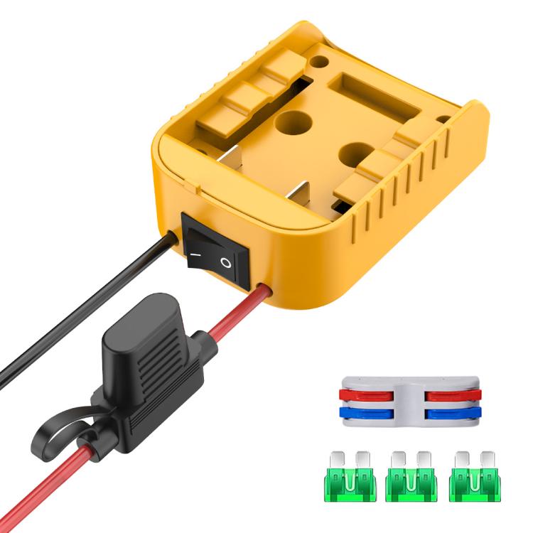 For DeWALT DCB Series 18V / 20V Lithium Battery DIY With Cable And Switch Adapter External Power Adapter Connector