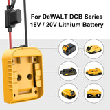 For DeWALT DCB Series 18V / 20V Lithium Battery DIY With Cable And Switch Adapter External Power Adapter Connector