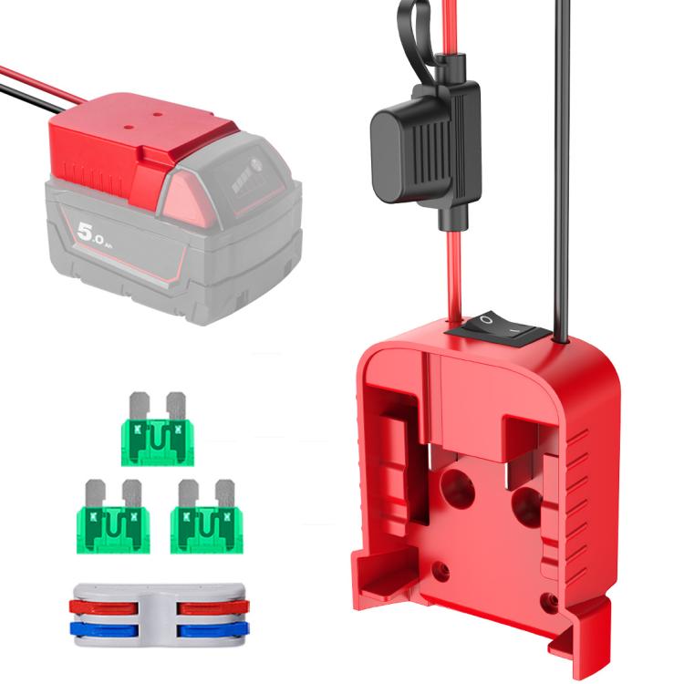 For Milwaukee 18V Lithium Battery DIY With Cable And Switch Adapter External Power Adapter Connector