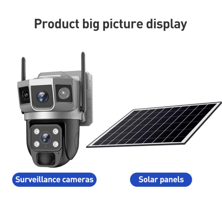 VTS02 4MP Multi-lens Panoramic Solar Surveillance PTZ Dome Camera, Southeast Asia WiFi, Southeast Asia 4G, Southeast Asia 4G-AOV, European 4G