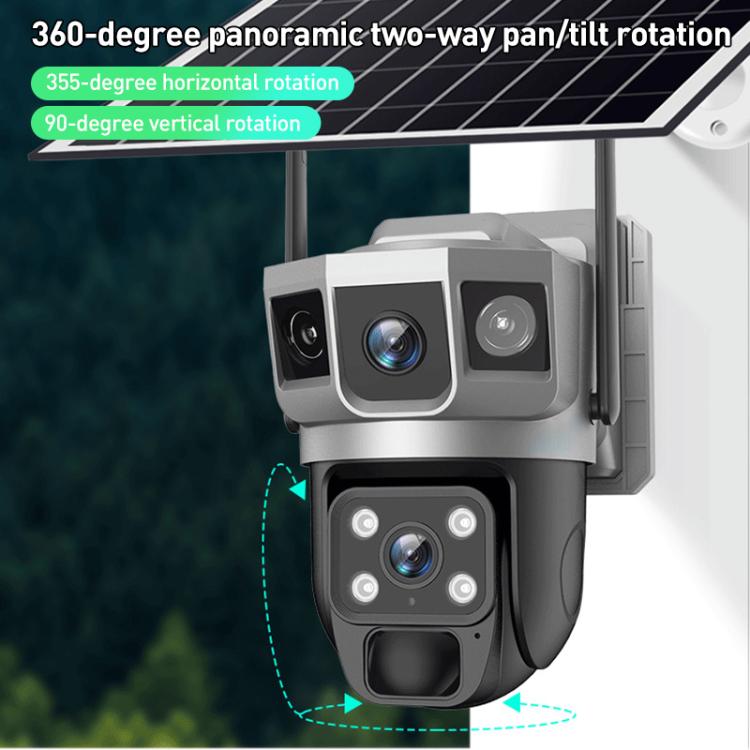 VTS02 4MP Multi-lens Panoramic Solar Surveillance PTZ Dome Camera, Southeast Asia WiFi, Southeast Asia 4G, Southeast Asia 4G-AOV, European 4G