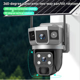 VTS02 4MP Multi-lens Panoramic Solar Surveillance PTZ Dome Camera, Southeast Asia WiFi, Southeast Asia 4G, Southeast Asia 4G-AOV, European 4G