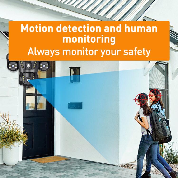 VTS29 6MP Multi-lens Panoramic Solar Surveillance PTZ Dome Camera, Southeast Asia WiFi, Southeast Asia 4G, European 4G