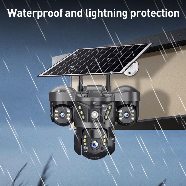 VTS29 6MP Multi-lens Panoramic Solar Surveillance PTZ Dome Camera, Southeast Asia WiFi, Southeast Asia 4G, European 4G