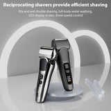 Full Body Washable LED Digital Display Reciprocating Electric Shaver