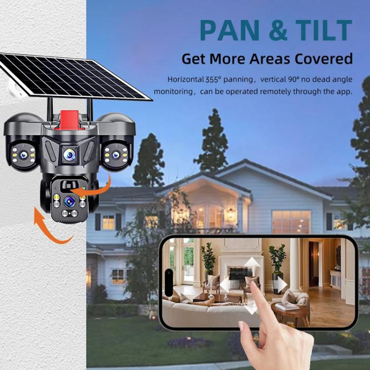 D31 9MP Multi-lens Panoramic Solar Surveillance PTZ Dome Camera, D31 Southeast Asia WiFi, D31 Southeast Asia 4G, D31 European 4G